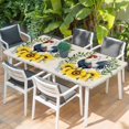 thumbnail image 2 of Sunflowers Rooster Table Cloths for 6 Foot Rectangle Tables, Watercolor Leaves Retro Art Rustic Patio Waterproof Elastic Fitted Tablecloths, Washable Rectangular Table Cover for Camping, 2 of 8