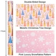 thumbnail image 3 of HOMERAL Christmas Wrapping Paper Roll - Pink Gift Wrap with Christmas Trees, Branches, Snowflakes - Perfect for Christmas - 17 Inch X 33 Feet, 3 of 7