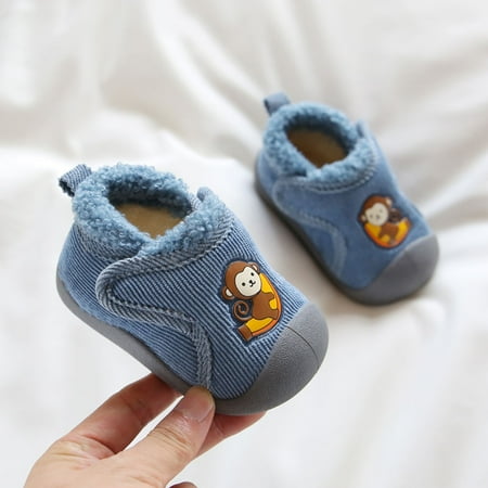 

Cathalem O2b2 Shoes Girls Boys Leisure Shoes Cotton Cloth Cartoon Prints Soft Bottom Keer Warm Slip On Sport Canvas Shoes Kids Navy 0