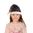 thumbnail image 5 of Haiem Dreamy Jester Under Stars Pattern Santa Hat Confortable Velvet Christmas Hat for Christmas Party Favors Fit for Adults and Kids, 5 of 6