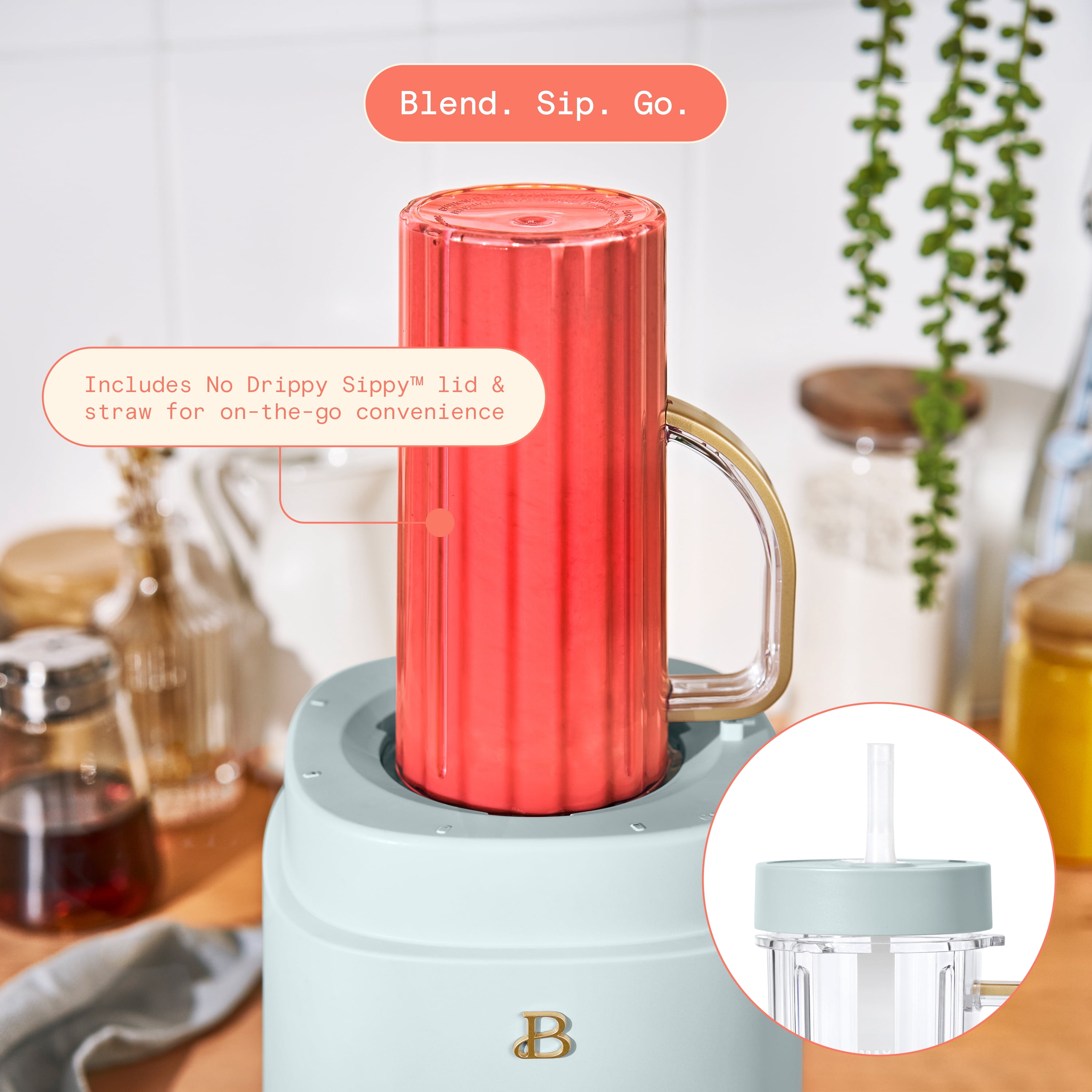 Beautiful 3-in-1 Kitchen System, Blender, Food Processor & Personal Blender, Hydrangea by Drew Barrymore