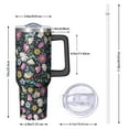 thumbnail image 3 of 40 oz Daisy Tumbler with Spill Proof Snap Lid Ergonomic Handle 40oz Daisy Theme Tumbler Reusable Straw Double Insulated Copper Lining Daisy Lover Gifts Travel Must Haves, 3 of 5