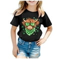 thumbnail image 4 of Shamrock Printed Irish T-Shirts for Kids St Patricks Day Short Sleeve Casual Round Neck Soft Cotton Spring Summer Boys Girls Pullover Top Black 8-9 Years, 4 of 4
