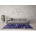 thumbnail image 3 of Ahgly Company Indoor Square Oriental Blue Modern Area Rugs, 8' Square, 3 of 4