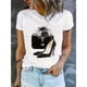 thumbnail image 1 of Camiseta De Cuello Redondo Con Estampado De Tacones Altos, Camiseta De Manga Corta Casual Para Primavera Y Verano, Ropa De Mujer, 1 of 6