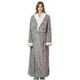 thumbnail image 1 of Women's Long Couples Robe Soft Coral Bathrobe With Pockets Cozy Plus Size Loungewear For Home Comfort, 1 of 3