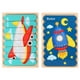 thumbnail image 4 of Rompecabezas de madera, juguete de rompecabezas de vehículos de animales para niños, juguetes de rompecabezas de tira de doble cara, rompecabezas de apilamiento, juguete Cohete de avión perfke Rompecabezas Montessori, 4 of 8