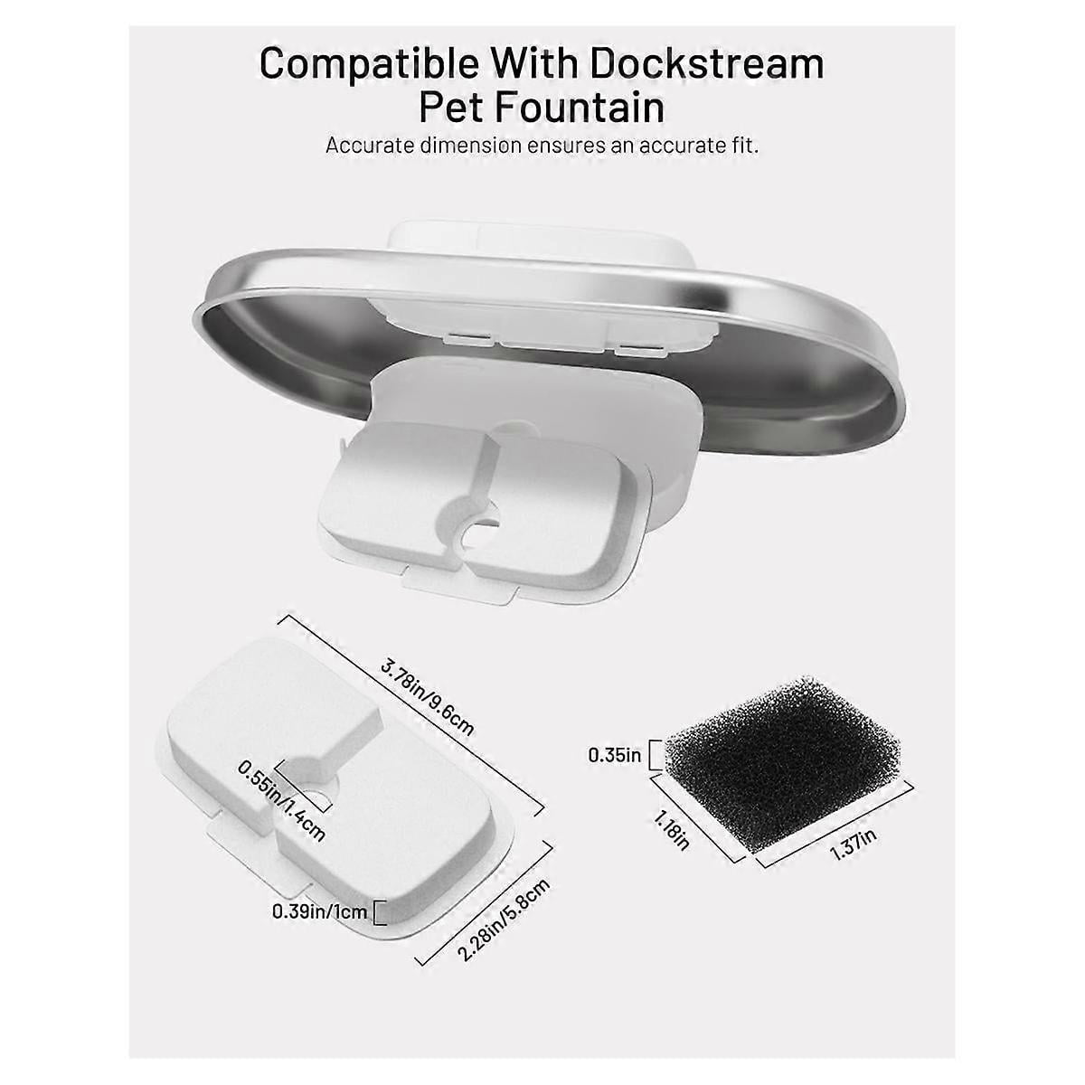 24 Pack Replacement Filters for Dockstream Wireless Cat Water Fountain PLWF005/PLWF115/WF105, Pet F
