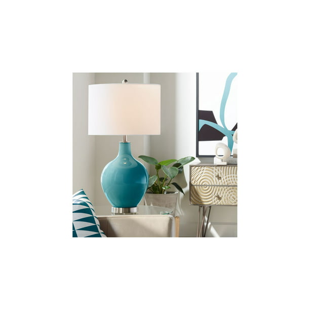 Color Plus Modern Table Lamp Caribbean, Blue Sea Glass Table Lamps