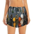 thumbnail image 2 of Goofa Various Herbs And Spices In Spoons Printed Women 2 in 1 Running Shorts,Quick Dry Athletic Workout Shorts,High Waisted Athletic Shorts with Liner Pockets-Large, 2 of 9