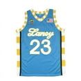 thumbnail image 4 of Camisetas de baloncesto de la escuela secundaria LANEY 23 SPACE JAM Jersey Costura bordado Ropa deportiva al aire libre de alta calidad Azul Blanco amarillo, 4 of 5