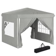 thumbnail image 1 of Outsunny 10' x 10' Pop-Up Canopy Tent, Sidewalls, Carry Bag Included, Grey, 1 of 10