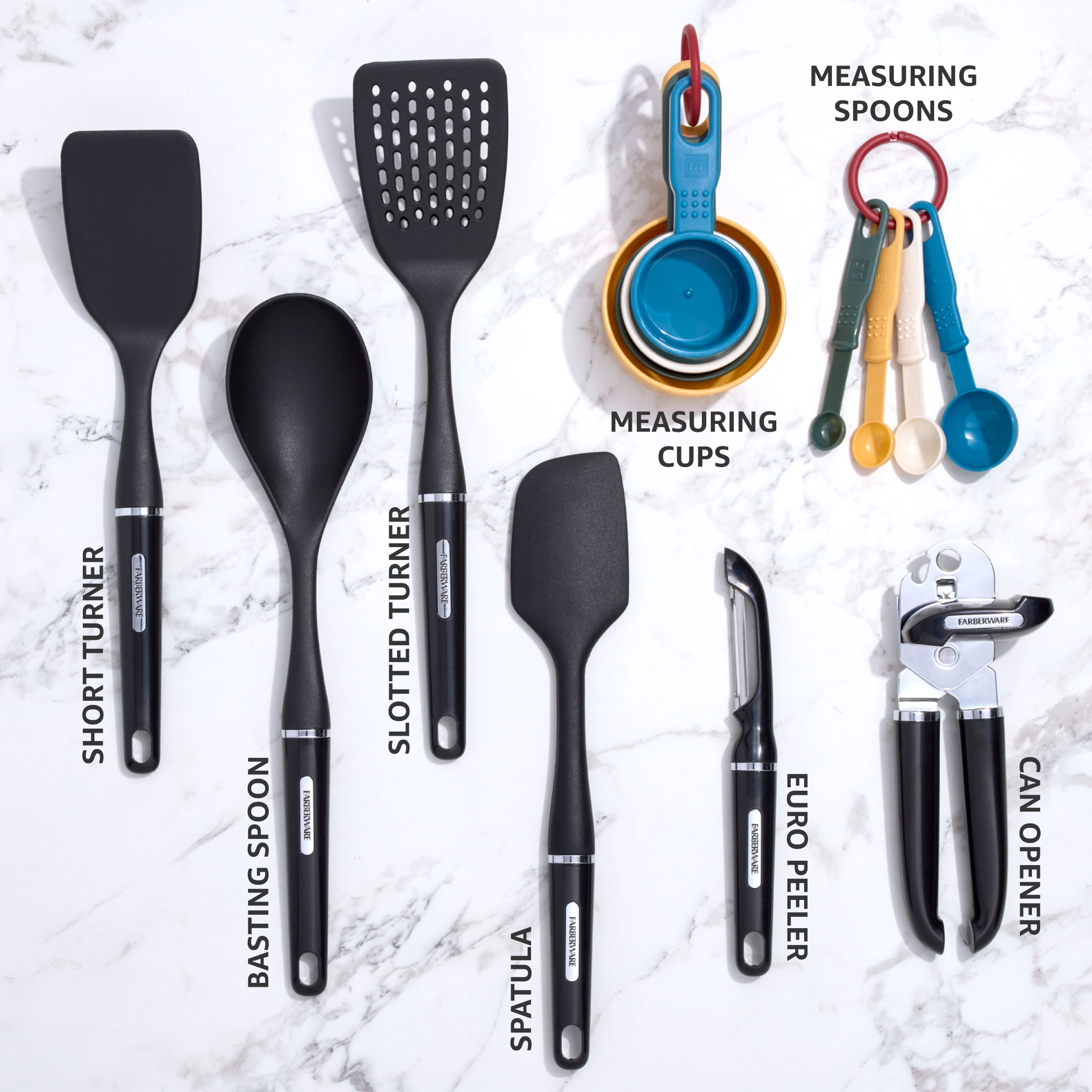 Farberware Professional 14-Piece Kitchen Tool and Gadget Set, Multicolor