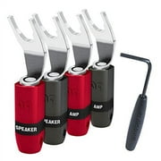 AudioQuest SureGrip300 Multi-Size Spade Plugs - (Silver) 4 Pack