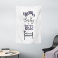 thumbnail image 1 of Saying Tapestry, Happy Weekend Lets Stay in Bed Typography Cartoon, Wall Hanging for Bedroom Living Room Dorm Decor, 40W X 60L Inches, Pastel Purple Charcoal Grey Pale Grey White, by Ambesonne, 1 of 2