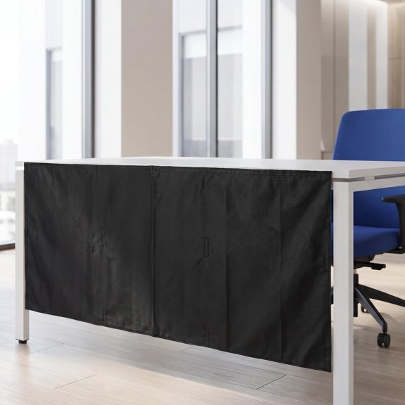 UPOUART Black Privacy Screen for Desk with Under Desk Cable Management Panel, Ideal for Workspace Privacy and Organization