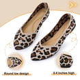 thumbnail image 6 of MATEPROX Women's Casual Flats Shoes Comfort Slip on Knit Dress Round Toe Ballet Shoes-Leopard, 6 of 8