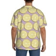 thumbnail image 5 of Vsdgher Yellow Lemon Slices Print Men's Wrinkle Free Untucked Cuban Shirt Business Casual Button Down Shirts Short Sleeve Shirt, 5 of 7