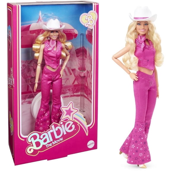 Barbie The Movie Collectible Doll, Margot Robbie as Barbie in Pink Western Outfit