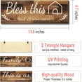 thumbnail image 4 of MUCHENGGIFT 4 Pieces Home Wall Decor Signs, THIS IS US/ TOGETHER/ BLESS THIS HOME/ FAMILY Wall Decor For Living Room Bedroom, Rustic Wooden Farmhouse Wall Art Decor, 4.7 x 13.8 Inch(White), 4 of 7
