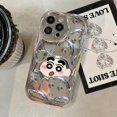 thumbnail image 1 of "TPU Crafted" Electroplated Cream Pattern Anti-fall Mobile Soft Phone Case With Lanyard For IPhone14/14Plus/14Pro/14Pro Max, iPhone13/13Pro/13Pro Max, iPhone12/12Pro/12Pro Max, iPhone11/11Pro/11Pro Ma, 1 of 5