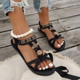 thumbnail image 5 of enyan Platform Slip on Sandals for Women Summer Wedges Slides -Flatform, Open Toe, Bohemia, Beach, Wedding White Sandals,Black,Size 6.5, 5 of 7