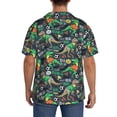 thumbnail image 5 of Wukai Dinosaur Plays Soccer Men's Casual Short-Sleeve Button Down Shirt - Lightweight Summer Dress Shirt for Daily Wear-, 5 of 7