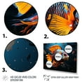 thumbnail image 3 of Designart "Marine Burst with Orange Pop Art Fish I" Animals Framed Wall Art - Modern Orange Butterfly Fish Entryway Framed Wall Art, 3 of 6