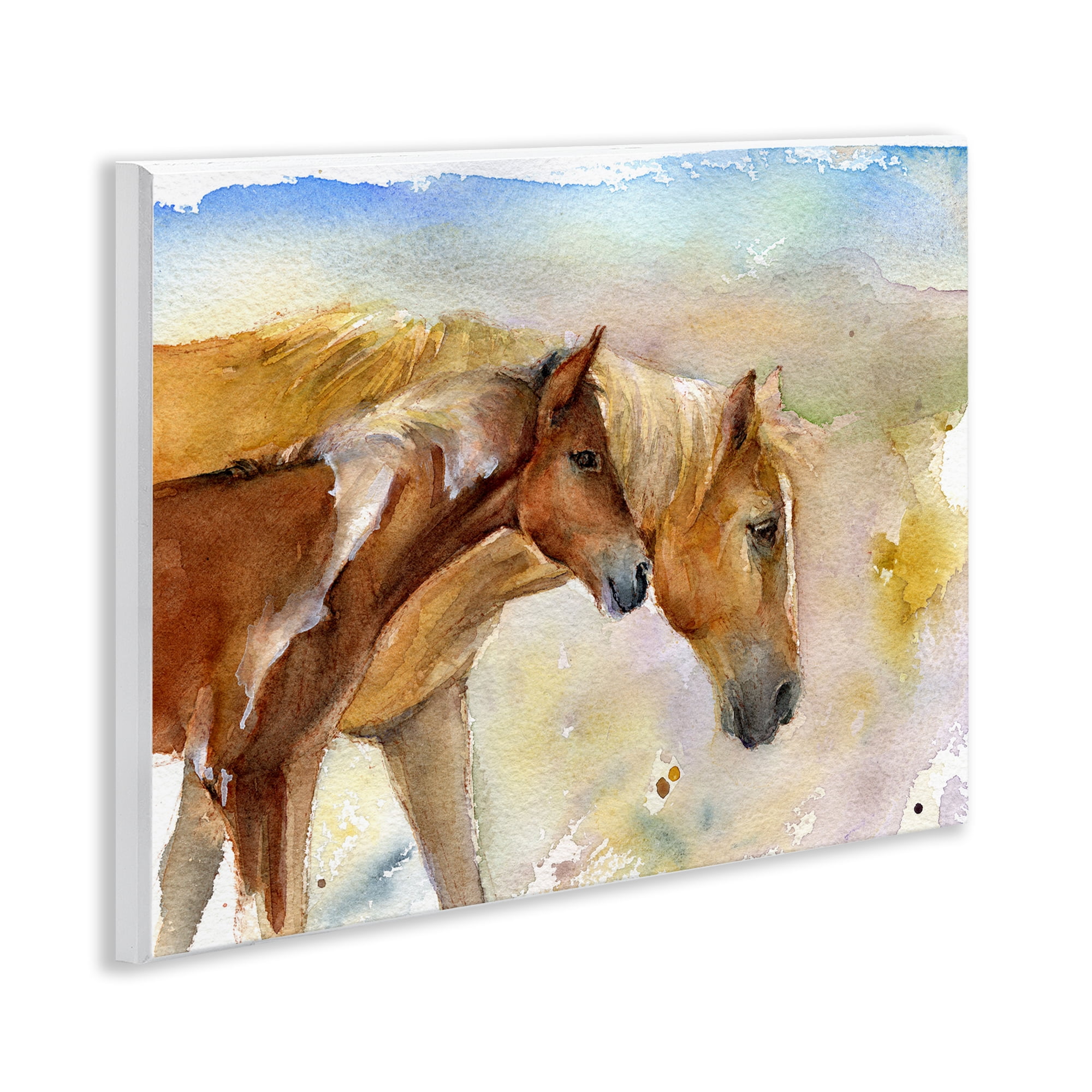 Stupell Industries Wild Horses Watercolor Animals & Insects Painting Unframed Art Print Wall Art, 14 x 11