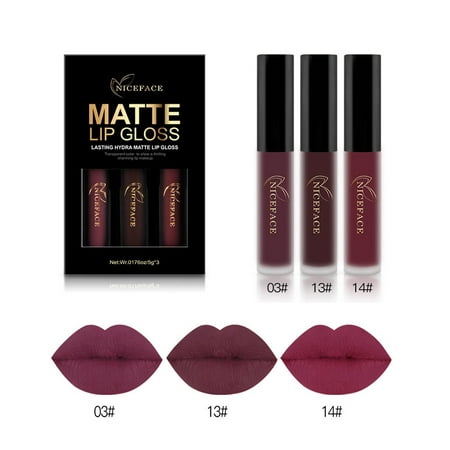 3Pcs Of 3 Colors Madly Lipstick Non-stick Cup Waterproof Lip (Best Non Sticky Lip Gloss 2019)