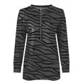 thumbnail image 4 of Camiseta de manga larga suelta con cuello en V estampada informal a la moda para mujer Pompotops gfhjh21300, 4 of 5
