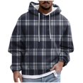 thumbnail image 1 of Men's Print Plush Warm Coat Fleece Sweater Casual Coat Pocket Sweater Autumn Winter Coat M, 1 of 5