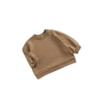 thumbnail image 2 of Camiseta sólida para niñas, niños, jersey de manga larga para niños, blusa para bebés y niños pequeños XBTCLXEBCO Marrón claro, 2-3 años, 2 of 6