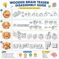 thumbnail image 3 of Paquete de 4 juegos de rompecabezas de madera, juguete de acertijos, rompecabezas 3D para adolescentes y adultos, rompecabezas de lógica de madera, cubo de serpiente de madera, cubo mágico, bola mágic, 3 of 5