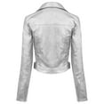 thumbnail image 7 of MixMatchy Women's Faux Leather Long Sleeve Zipper Closure Moto Biker Short Coat Jacket, 7 of 7