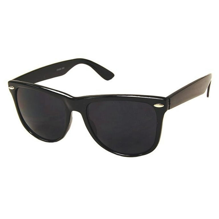 AllTopBargains 1 Pair Sunglasses Black Classic Frame Sun Shades Glasses Dark Lens UV Protection, Adult Unisex, Size: One Size