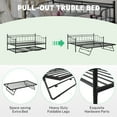 thumbnail image 4 of PAPROOS Daybed with Trundle Included, Twin Size Metal Daybed Frame with Pull out Trundle Bed, No Box Spring Needed, Black, 4 of 9