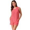 thumbnail image 1 of Conjuntos de Pijamas Allegra K Ropa de Dormir Sin Mangas Verano Pantalones Cortos rojo XL, 1 of 6