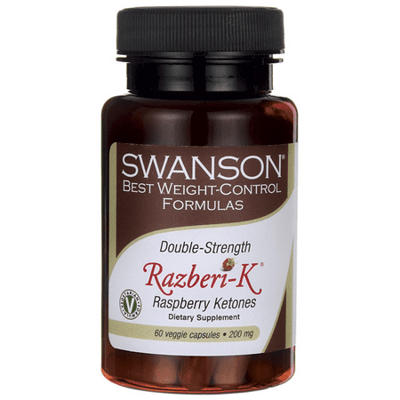 Swanson Double Strength Razberi-K Raspberry Ketones 200 mg 60 Veg (The Best Raspberry Ketone On The Market)