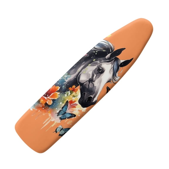 HELLHERO Ironing Board Dust-Proof Cover Elastic Edge 15x54 Inch Ironing Board Cover Stretch Fit Soft with Hook and Loop, Floral Equine Wings