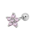 thumbnail image 2 of Jiaroswwei 1Pc Women Cubic Zirconia Flower Ear Stud Earring Piercing Cartilage Jewelry Gift, 2 of 8