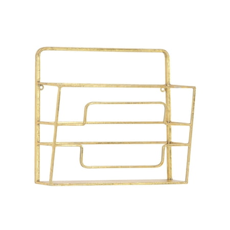 Decmode Modern Gold Iron Wall Mounted Magazine Rack Decmode Modern Gold Iron Wall Mounted Magazine Rack