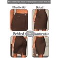 thumbnail image 6 of Brown High Waisted Denim Pencil Skirt Midi Length Stretch Cotton, 6 of 6