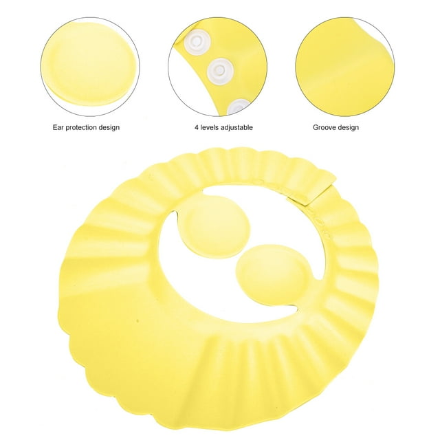 Chapeau de Protection Auditive Bonnet de Shampooing pour Bébé Bonnet de Shampooing pour Tout-Petit Bonnet de Douche Imperméable pour Bébé pour Enfant Rose, Jaune, Bleu