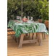 thumbnail image 3 of Outdoor Tablecloth with Umbrella Hole for Patio/Picnic/Party/Camping, Monstera Leaves Waterproof Table Cloth Rectangle Table Cover Washable, Summer Palm Leaf Botanical Wooden Grey (54"x 80"), 3 of 8