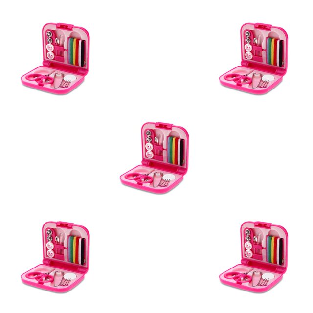 Caja de almacenamiento de costura Bewildely con hebilla para manualidades color Rosa roja