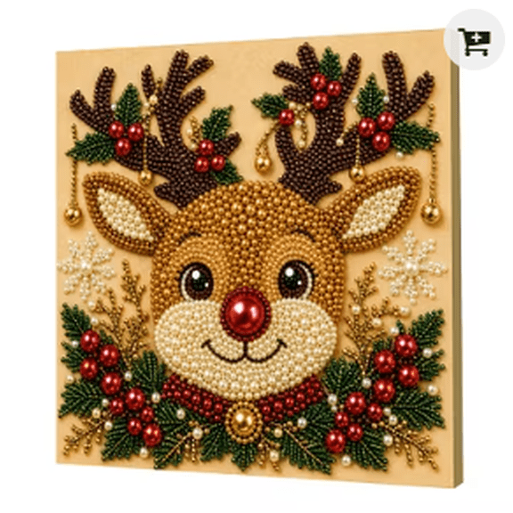 Milikeke Christmas DIY Diamond Painting Kit, Pearl Art Beads Set for Adults Craft Home Decor, Style B