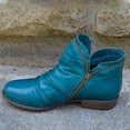 thumbnail image 4 of Bottes à Talon Bas Épais à Double Fermeture Éclair pour Femmes, Bottes Décontractées à Bout Rond, 4 of 5