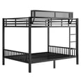 thumbnail image 5 of Mirightone Queen Over Queen Bunk Bed for Adults, Heavy-Duty Metal Bunk Bed Frame with Ladder, Upper storage, High Guardrail and Slats Support, No Box Spring Needed, Black, 5 of 9