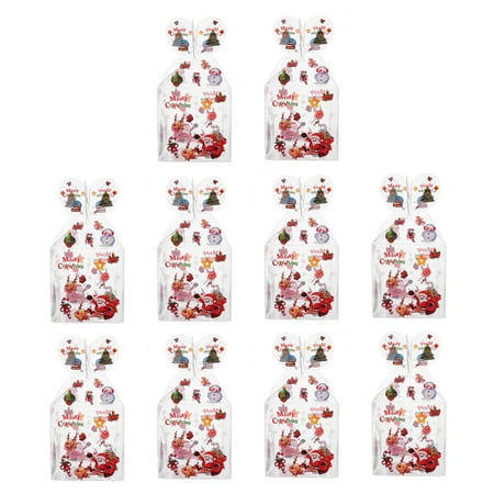 

10 Pcs Christmas PVC Candy Box Transparent Presents Cartoon Patterns Storage Box